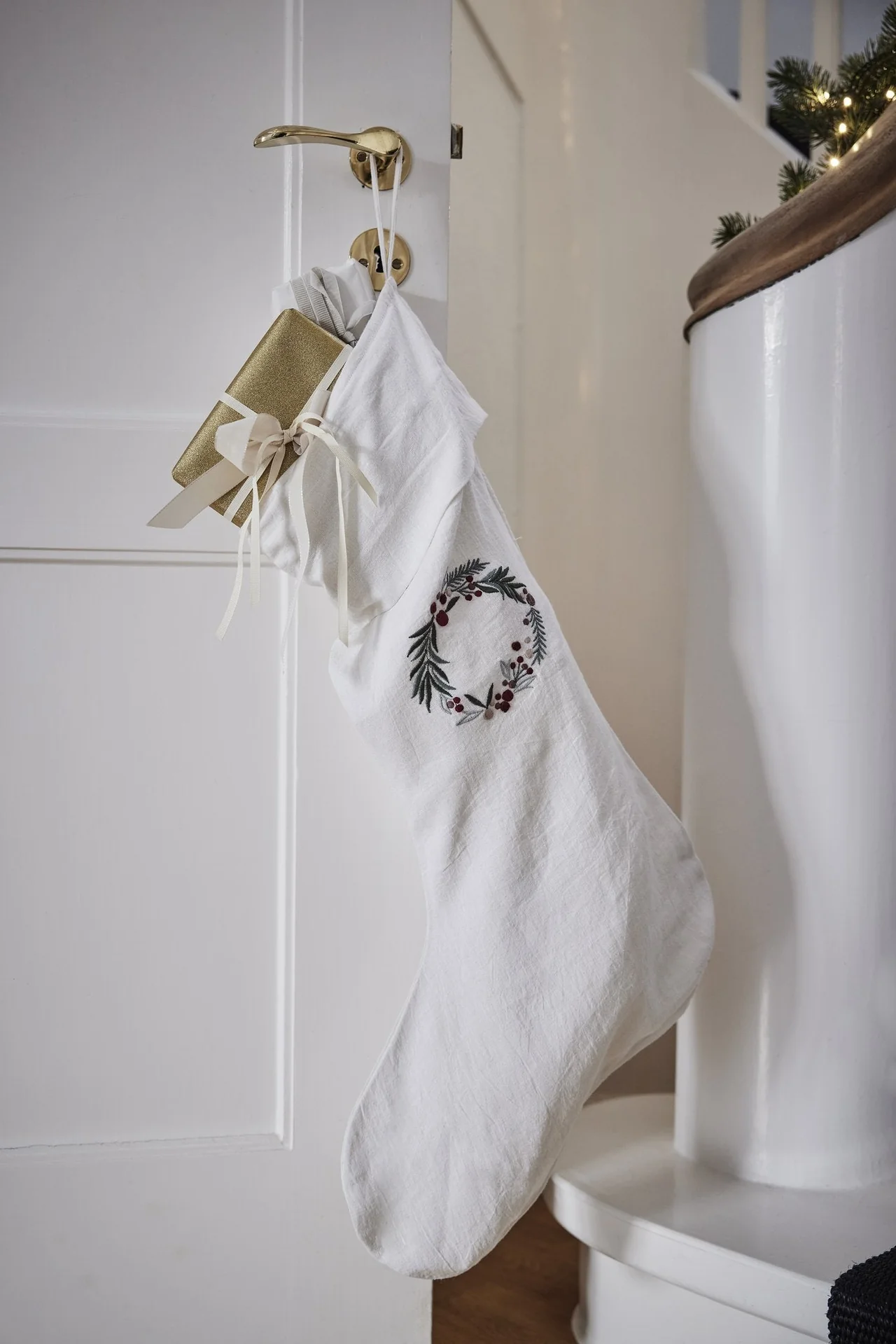 LENE BJERRE - PENINE JÓLASOKKUR Ø41 CM. WHITE LINEN BLEND - Image 2