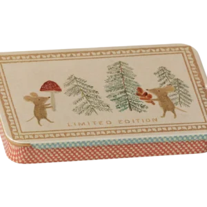 MAILEG - METAL BOX W. SLIDING LID - CHRISTMAS MICE