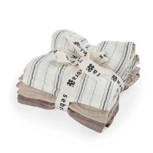 SEBRA - TAUBLEYJUR 3/PK CREAM STRIPE, BEIGE